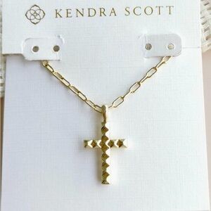 NEW Kendra Scott Jada Gold Faceted Cross Necklace
